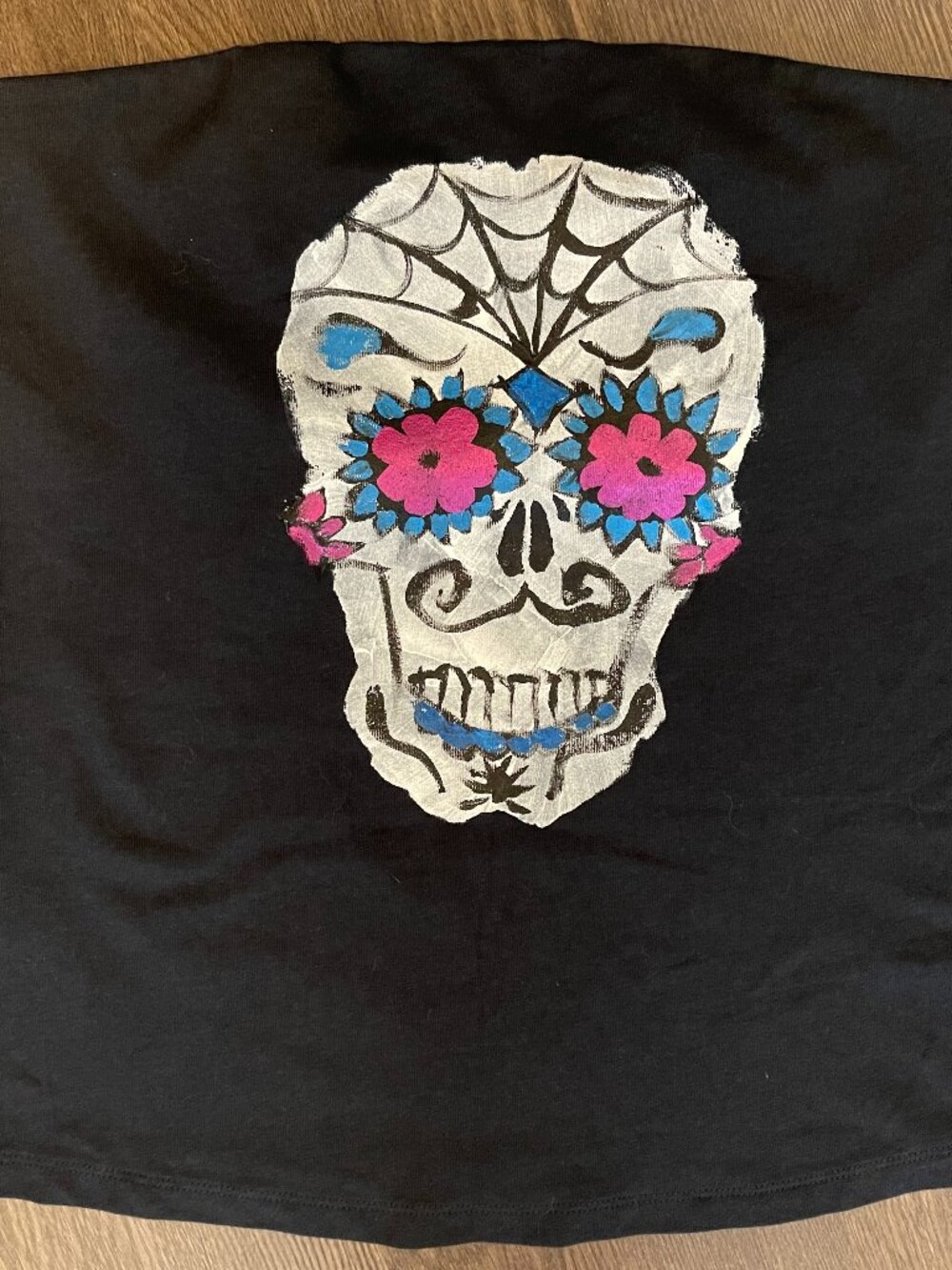 Hand-Painted Sugar Skull Tube Top